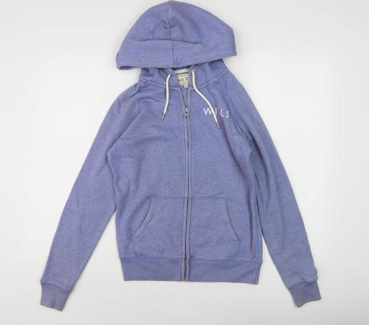 Jack Wills Women's Blue Full Zip Hoodie Size 8