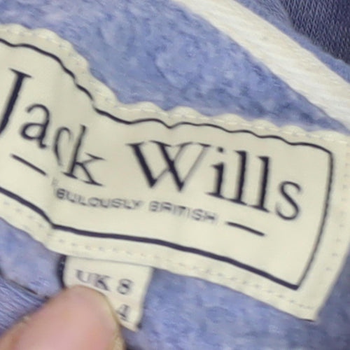 Jack Wills Women's Blue Full Zip Hoodie Size 8