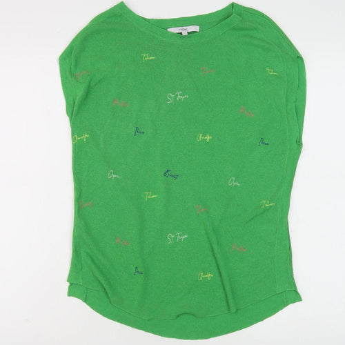 Next Women's Green Regular Fit Top, XS, Viscose-Linen