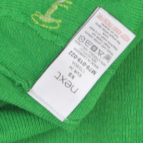 Next Women's Green Regular Fit Top, XS, Viscose-Linen
