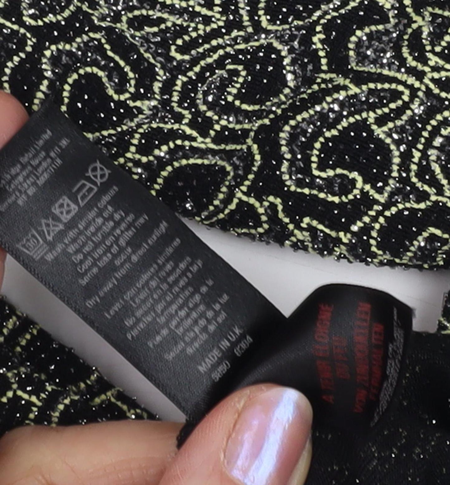 Miss Selfridge Women's Black Bodycon Dress, UK 8, Long Sleeve, Lace