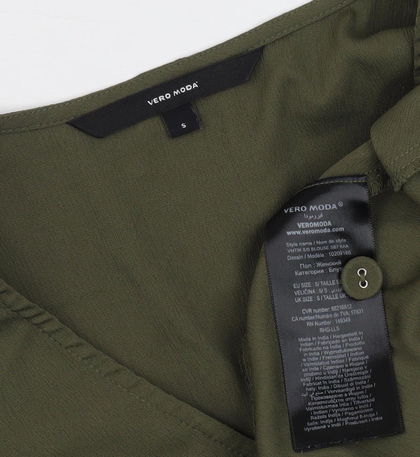 Vero Moda Women's Green Tunic Blouse, Size S, Casual Chic