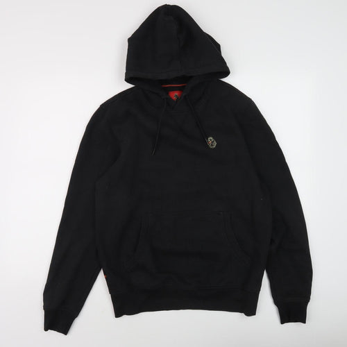 Luke Men's Black Pullover Hoodie, M - Logo Accent