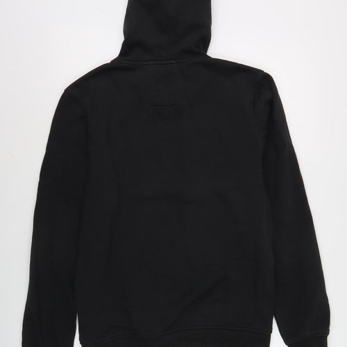 Luke Men's Black Pullover Hoodie, M - Logo Accent