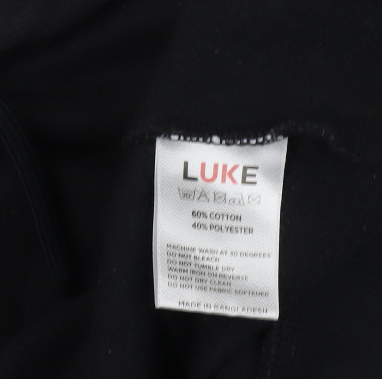Luke Men's Black Pullover Hoodie, M - Logo Accent