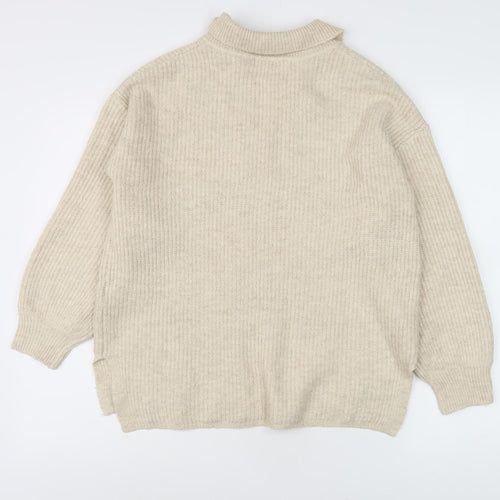 Marks and Spencer Beige Collared Women's Pullover Jumper M