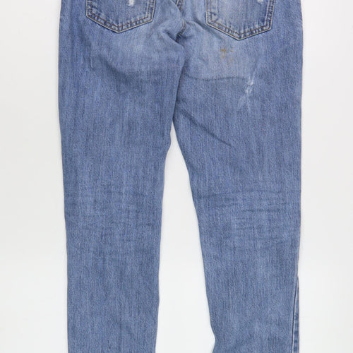 Next Girls Blue Skinny Jeans 11Y Casual Ripped Cotton