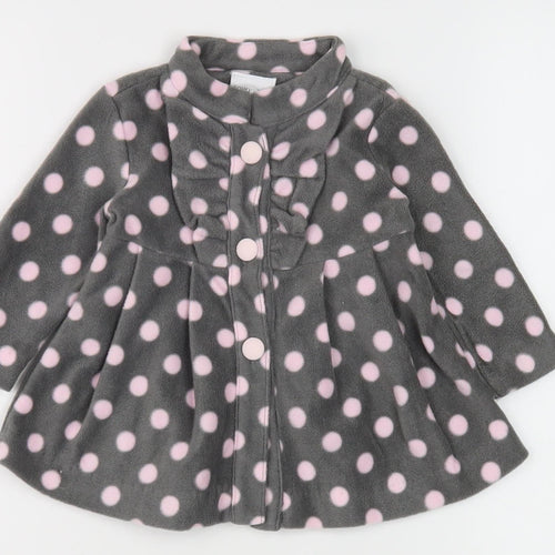 Savannah Girls Grey Polka Dot Fleece Jacket 6-9 Months