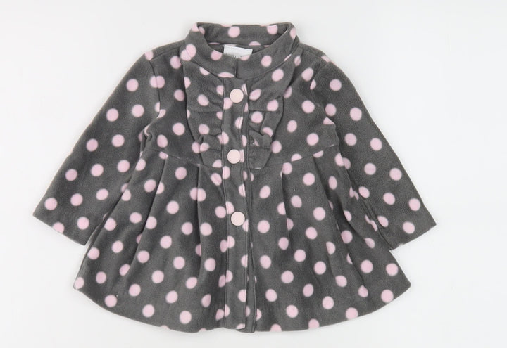Savannah Girls Grey Polka Dot Fleece Jacket 6-9 Months