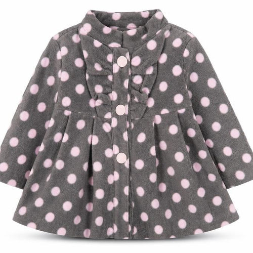 Savannah Girls Grey Polka Dot Fleece Jacket 6-9 Months