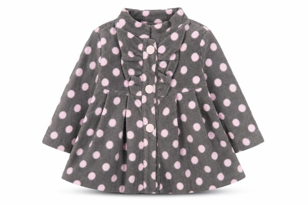 Savannah Girls Grey Polka Dot Fleece Jacket 6-9 Months