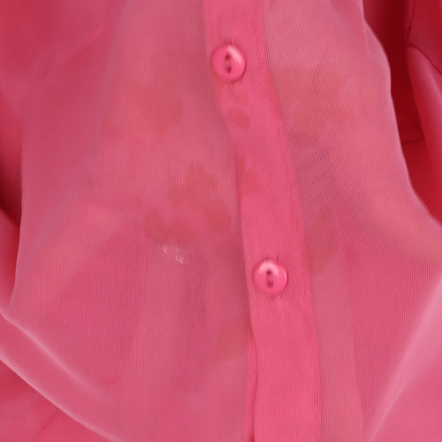 ASOS DESIGN Women's Pink Cropped Button-Up Shirt Size 8