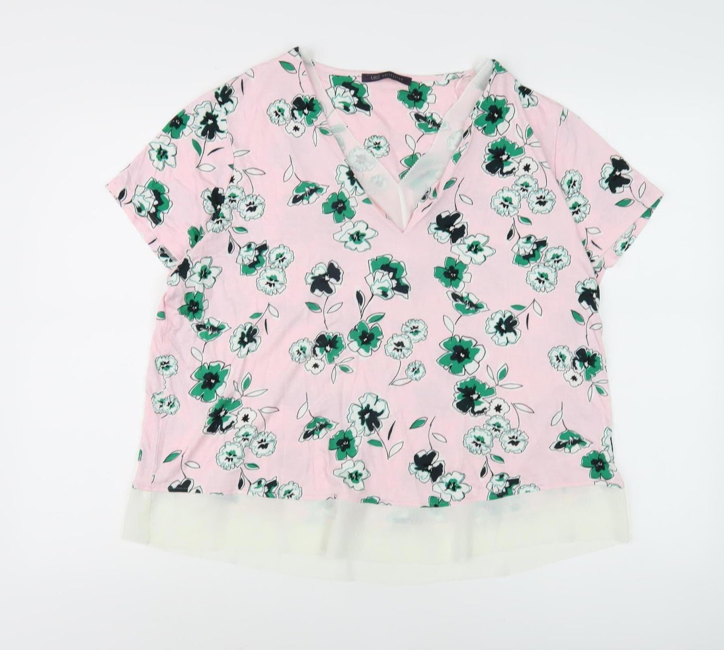 Marks and Spencer Women's Pink Floral Blouse Size 18