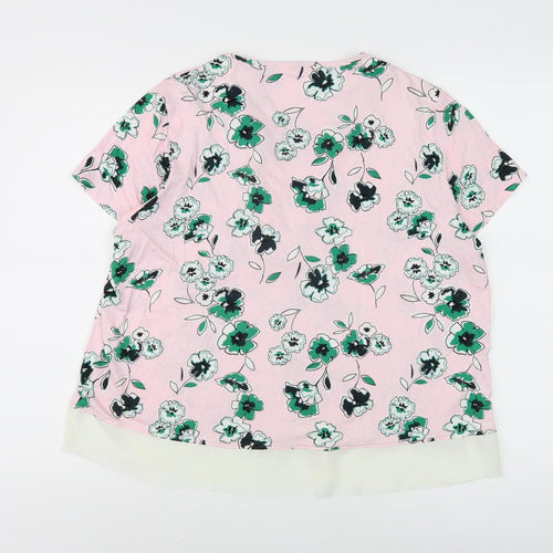 Marks and Spencer Women's Pink Floral Blouse Size 18