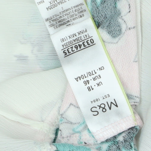 Marks and Spencer Women's Pink Floral Blouse Size 18