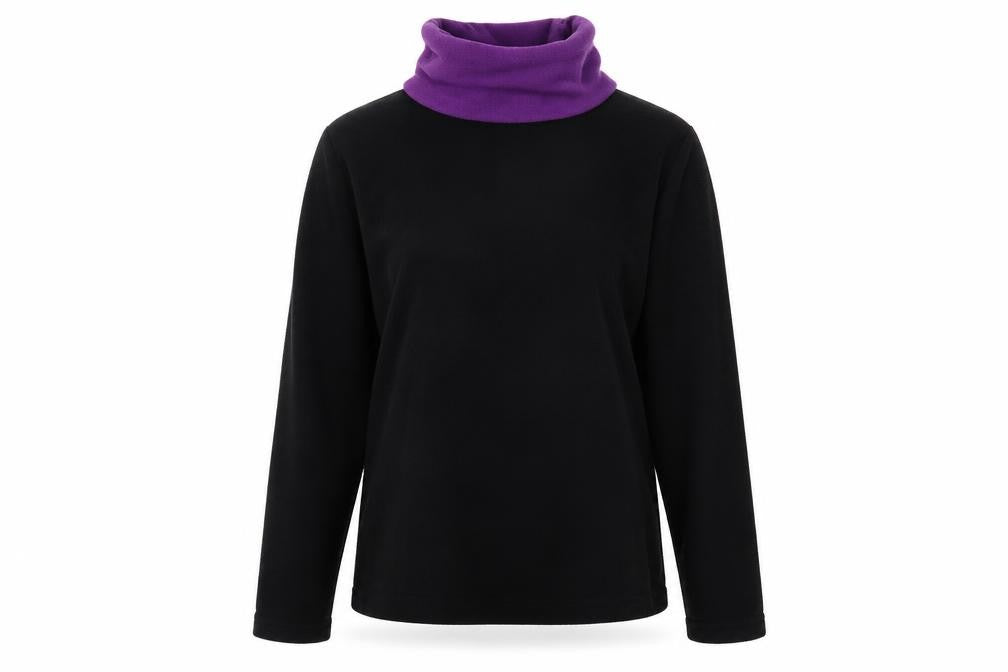 Front view of Quechua Women's Black Pullover S Fleece Jumper