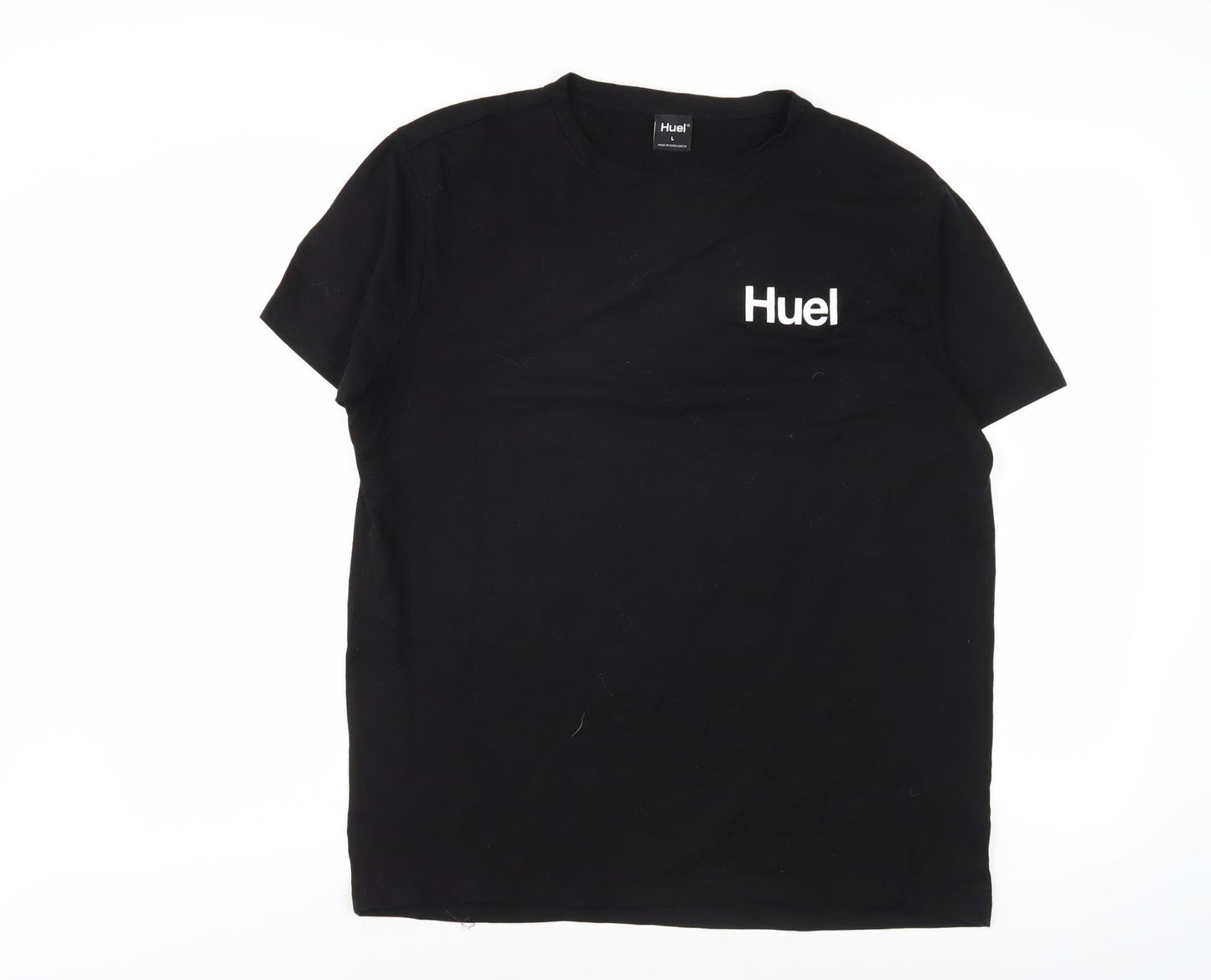 Huel Men's Black Crew Neck T-Shirt Size L Short Sleeve