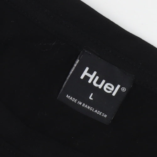Huel Men's Black Crew Neck T-Shirt Size L Short Sleeve