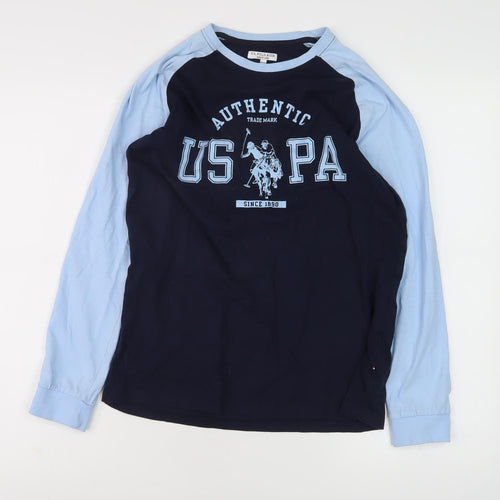 U.S. Polo Assn. Boys Blue Graphic T-Shirt Size 12-13 Years