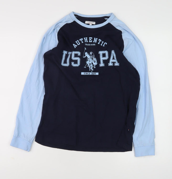 U.S. Polo Assn. Boys Blue Graphic T-Shirt Size 12-13 Years