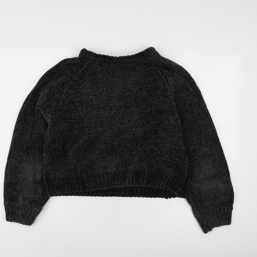 Pull & Bear Women's Black Medium Pullover Raglan Sleeve Jumper