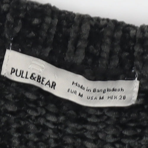 Pull & Bear Women's Black Medium Pullover Raglan Sleeve Jumper