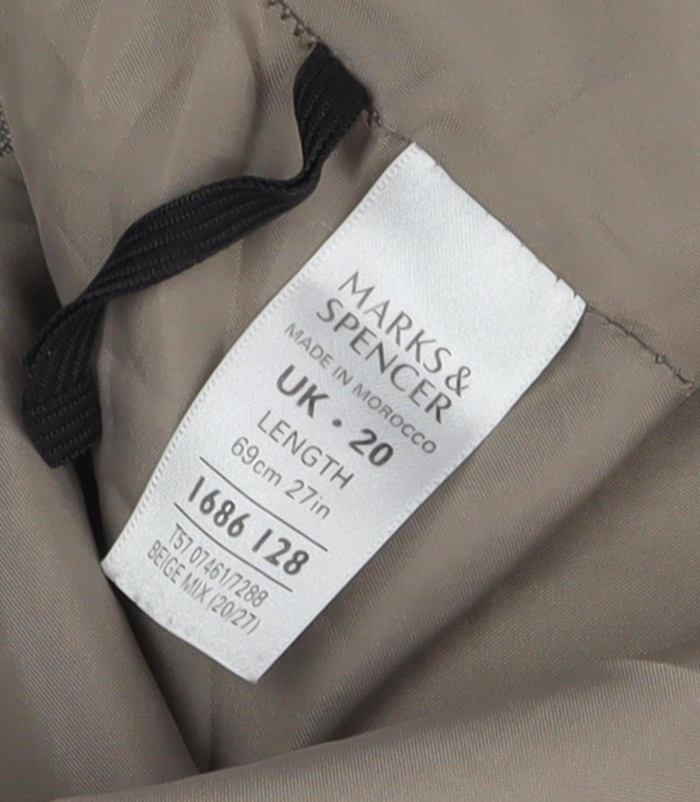 Marks and Spencer Women's Beige Knee Length Skirt Size 20