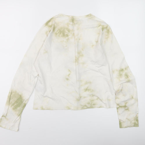 Pull & Bear Women's Beige Tie-Dye T-Shirt, Size S