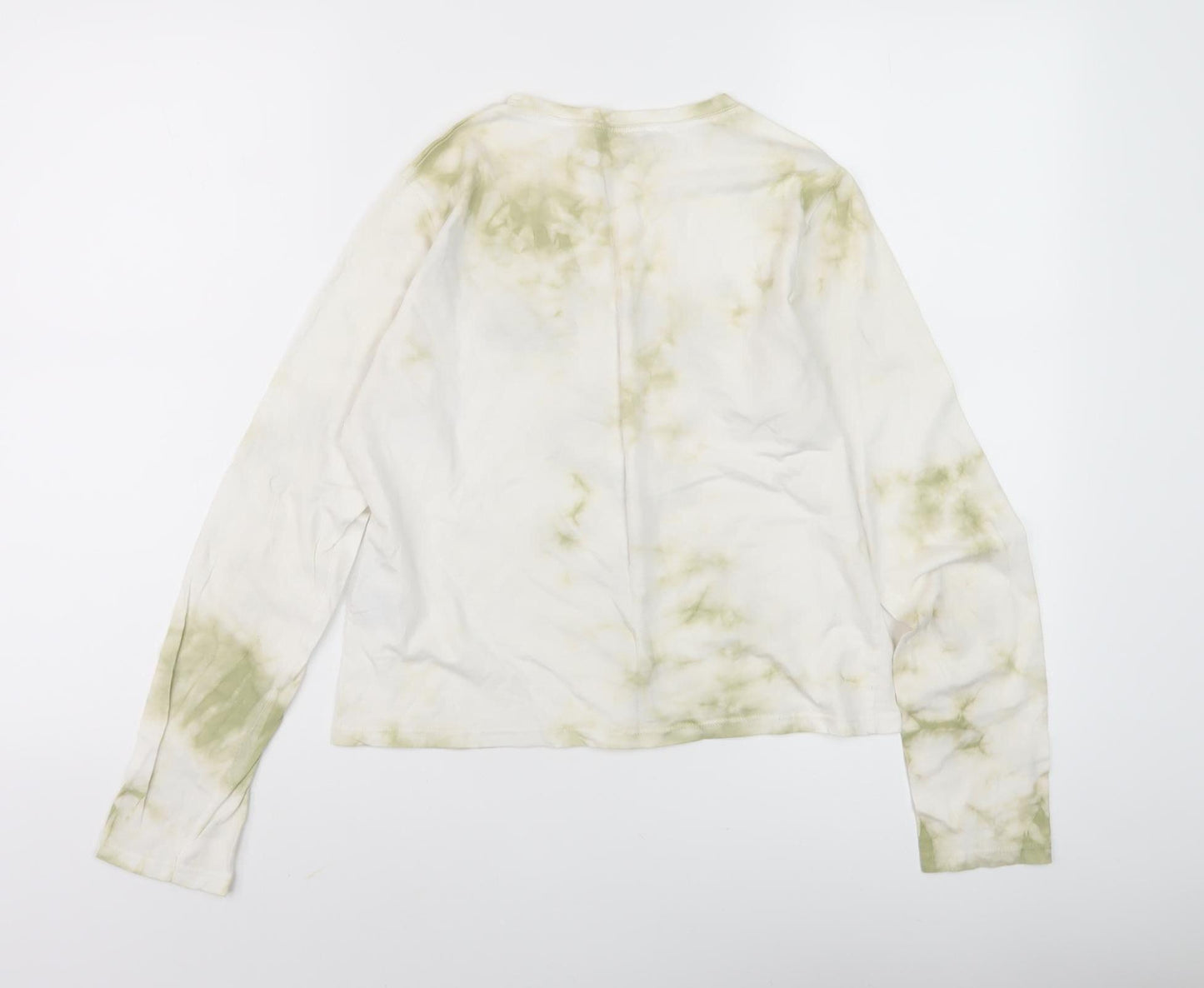 Pull & Bear Women's Beige Tie-Dye T-Shirt, Size S