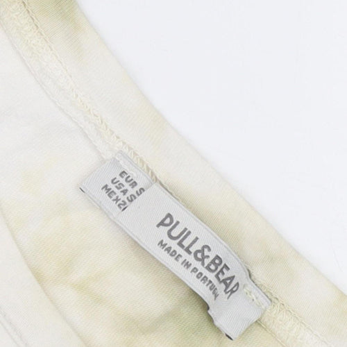 Pull & Bear Women's Beige Tie-Dye T-Shirt, Size S