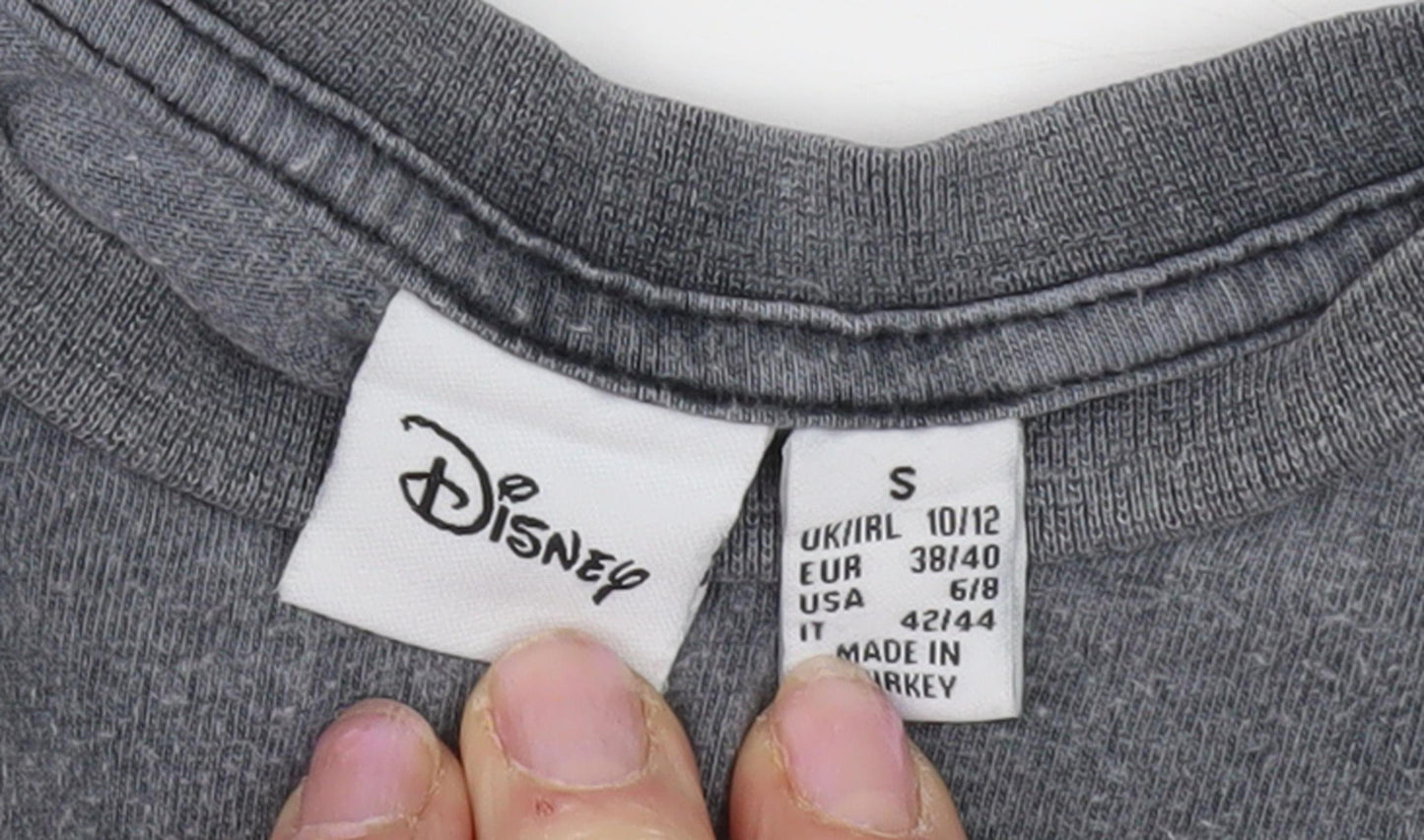 Disney Unisex Grey Stitch T-Shirt, Size S, Casual Style