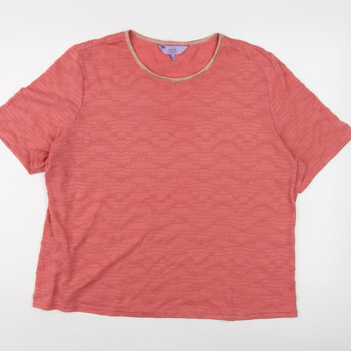 Honor Millburn Women's Pink T-Shirt, Size L, Casual Knit