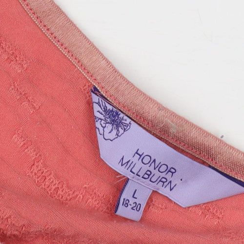 Honor Millburn Women's Pink T-Shirt, Size L, Casual Knit