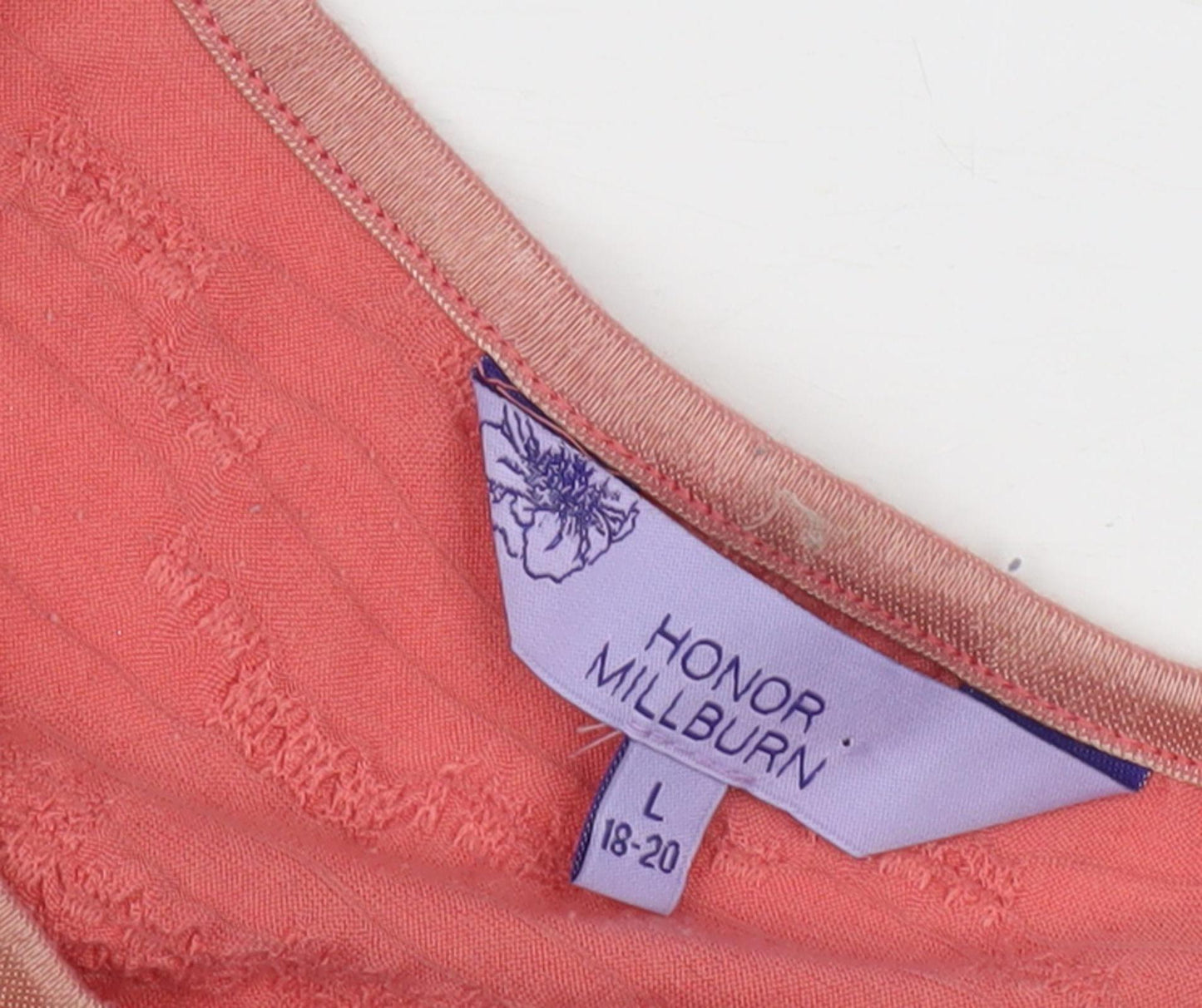 Honor Millburn Women's Pink T-Shirt, Size L, Casual Knit