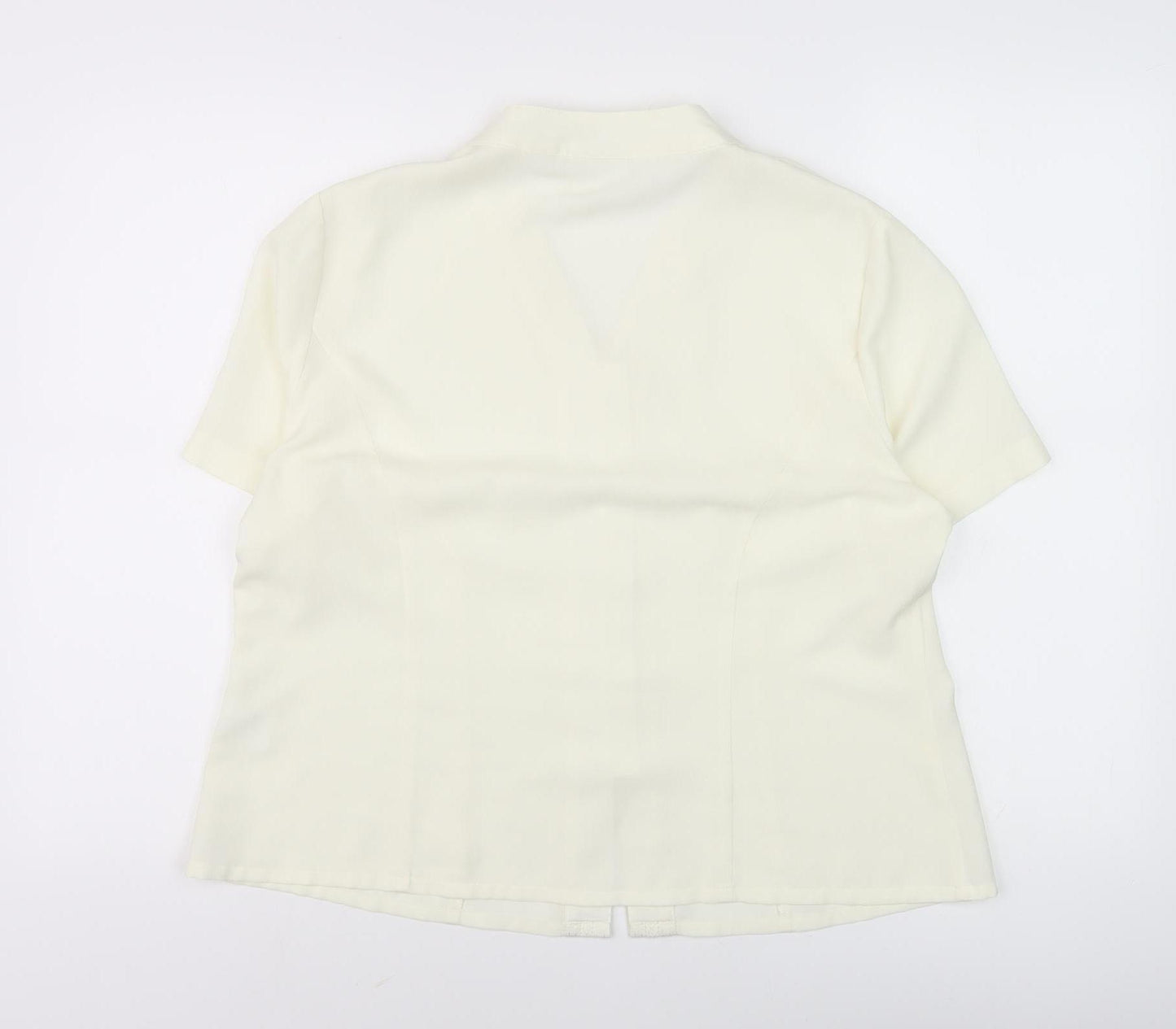 Eastex Women’s Ivory Blouse V-Neck Size 16 Casual