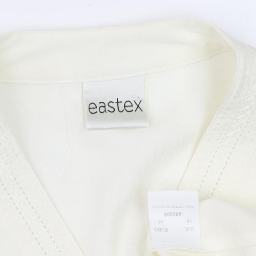 Eastex Women’s Ivory Blouse V-Neck Size 16 Casual