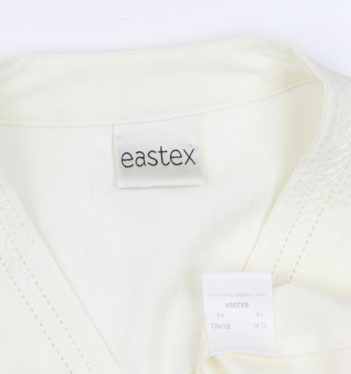 Eastex Women’s Ivory Blouse V-Neck Size 16 Casual