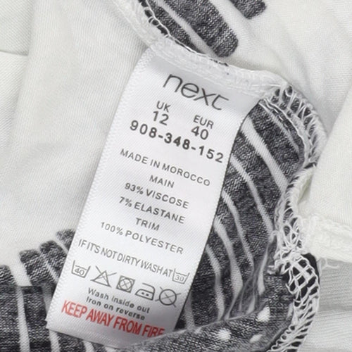 Next Women's Geometric Viscose Blouse, Size 12, Multicoloured