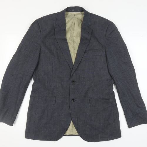 Corsivo Men's Grey Suit Jacket 40L Wool Formal Wear