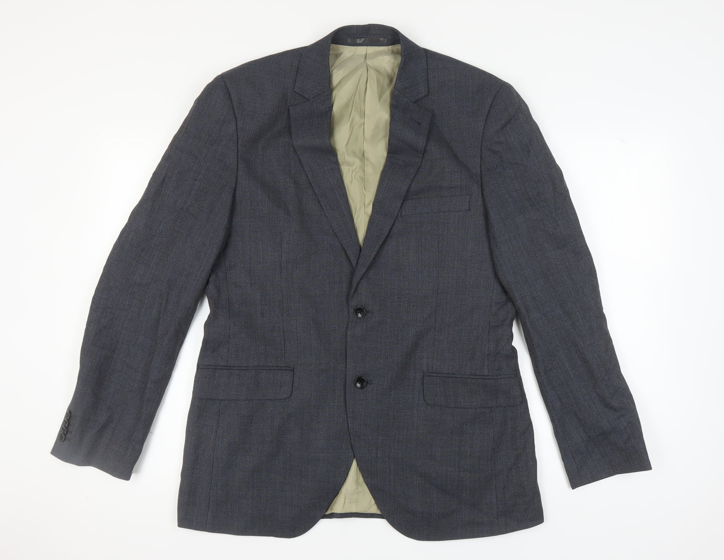 Corsivo Men's Grey Suit Jacket 40L Wool Formal Wear