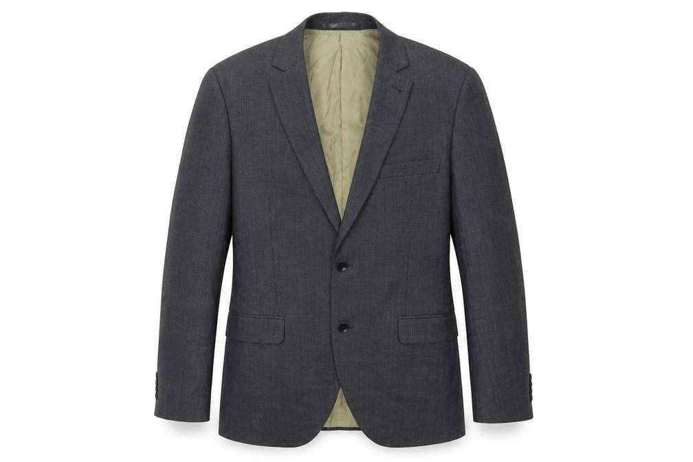 Corsivo Men's Grey Suit Jacket 40L Wool Formal Wear