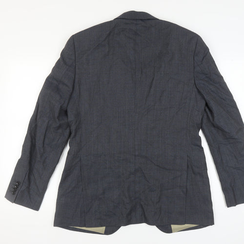 Corsivo Men's Grey Suit Jacket 40L Wool Formal Wear