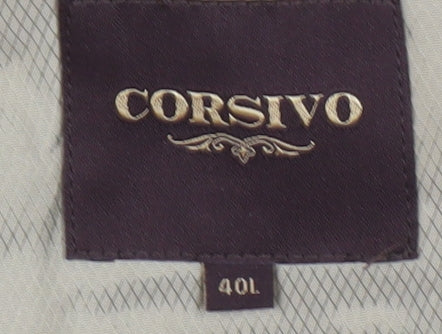 Corsivo Men's Grey Suit Jacket 40L Wool Formal Wear