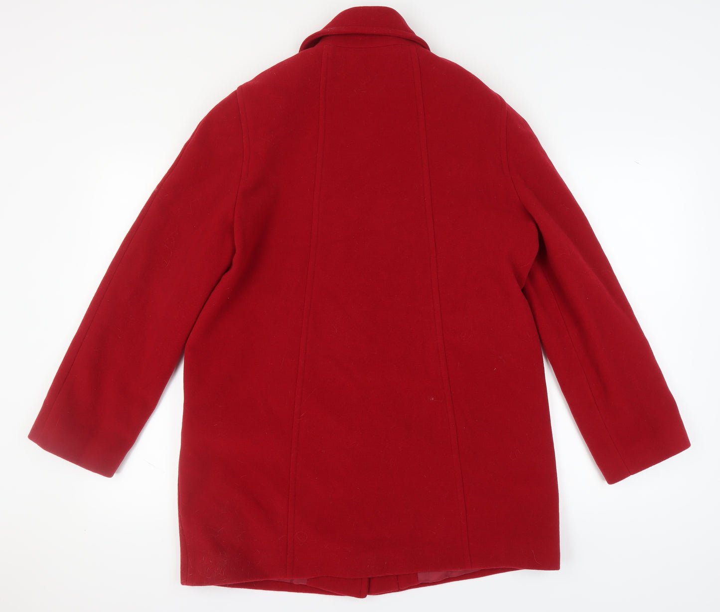 BHS Women's Red Wool Blend Overcoat, Size 14