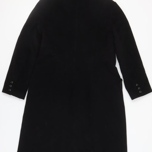 Hobbs Women's Black Wool Overcoat Size 14 Long Sleeve