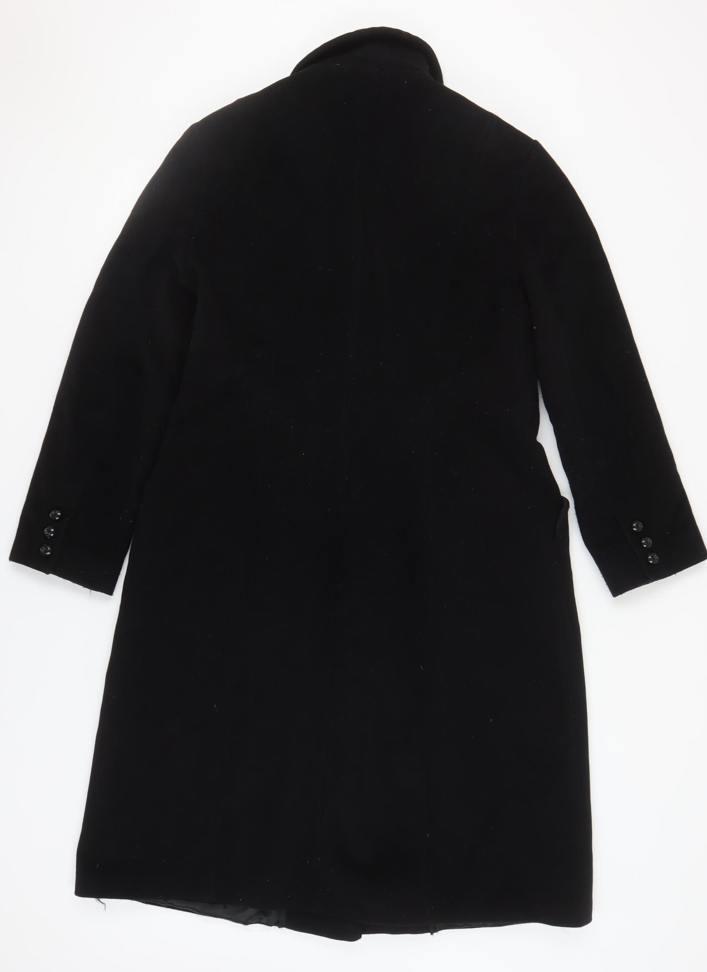 Hobbs Women's Black Wool Overcoat Size 14 Long Sleeve