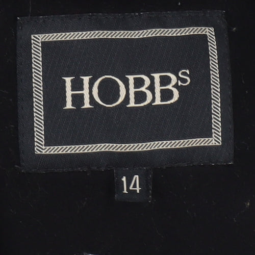 Hobbs Women's Black Wool Overcoat Size 14 Long Sleeve