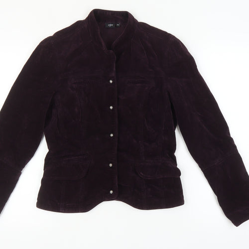 Jasper Conran Women's Purple Cotton Jacket, Size 14, Buttoned