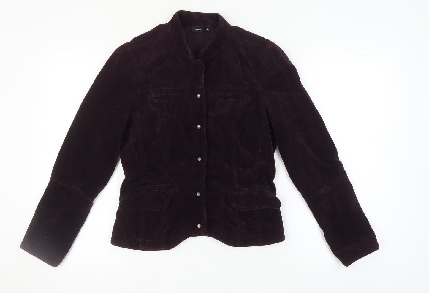 Jasper Conran Women's Purple Cotton Jacket, Size 14, Buttoned