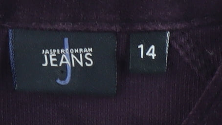 Jasper Conran Women's Purple Cotton Jacket, Size 14, Buttoned